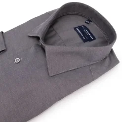 BILL TORNADE Chemise unie col 37 regular fit Homme GRIS FONCE Discount