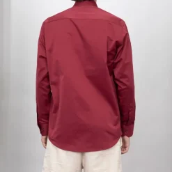 BILL TORNADE Chemise unie coton classique Homme BORDEAUX Sale