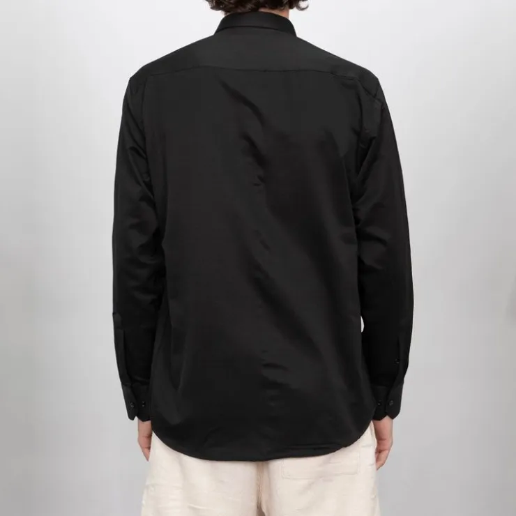 BILL TORNADE Chemise unie coton classique Homme NOIR Online