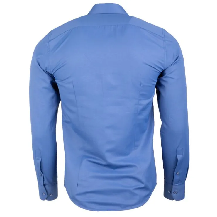 BILL TORNADE Chemise unie manches longues regular Homme BLEU Online