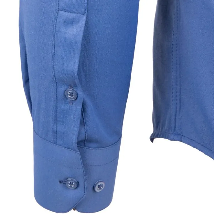 BILL TORNADE Chemise unie manches longues regular Homme BLEU Online