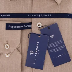 BILL TORNADE Chemise unie regular fit coton aspect lin Homme BEIGE Hot