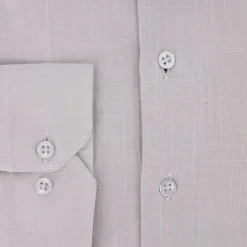 BILL TORNADE Chemise unie regular fit coton aspect lin Homme GRIS CLAIR