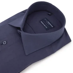 BILL TORNADE Chemise unie regular fit coton aspect lin Homme BLEU FONCE Clearance