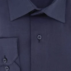 BILL TORNADE Chemise unie regular fit coton aspect lin Homme BLEU FONCE Clearance