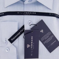 BILL TORNADE Chemise unie regular fit coton aspect lin Homme BLEU CLAIR Hot