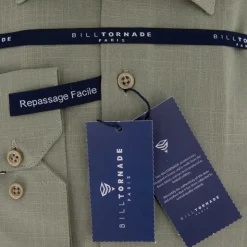 BILL TORNADE Chemise unie regular fit coton aspect lin Homme BLEU CLAIR Hot