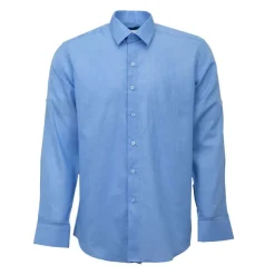 BILL TORNADE Chemise unie regular fit coton aspect lin Homme BLEU CLAIR Hot