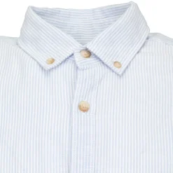 JACK & JONES Chemisette à rayures summer coton Homme BLEU CLAIR Clearance