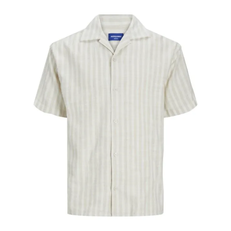 JACK & JONES Chemisette cabana à rayures tissu sergé Homme BEIGE Sale