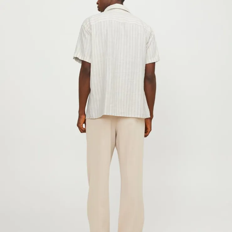 JACK & JONES Chemisette cabana à rayures tissu sergé Homme BEIGE Sale