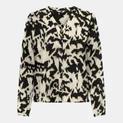 ONLY Chemisier fluide imprimé Lenia col v Femme NOIR Hot