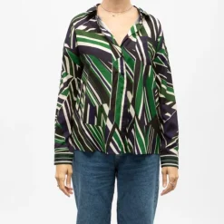 LA PETITE ETOILE Chemisier imprimé graphique chanice Femme VERT