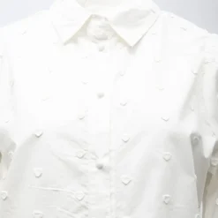 DEELUXE 74 Chemisier noir claryne à motif coeurs brodés Femme BLANC Clearance