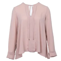 IMPERIAL Chemisier rose pastel leger asymétrique col V Femme BEIGE New