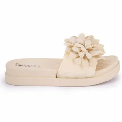 LOVETT Claquette avec fleur sur le dessus Femme BEIGE Hot