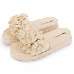 LOVETT Claquette avec fleur sur le dessus Femme BEIGE Hot