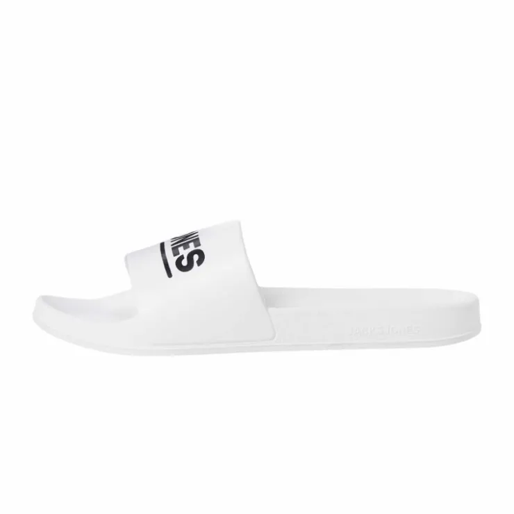 JACK & JONES Claquette/mules uni avec logo Homme BLANC Clearance