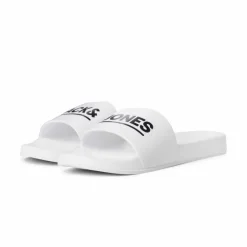 JACK & JONES Claquette/mules uni avec logo Homme BLANC Clearance