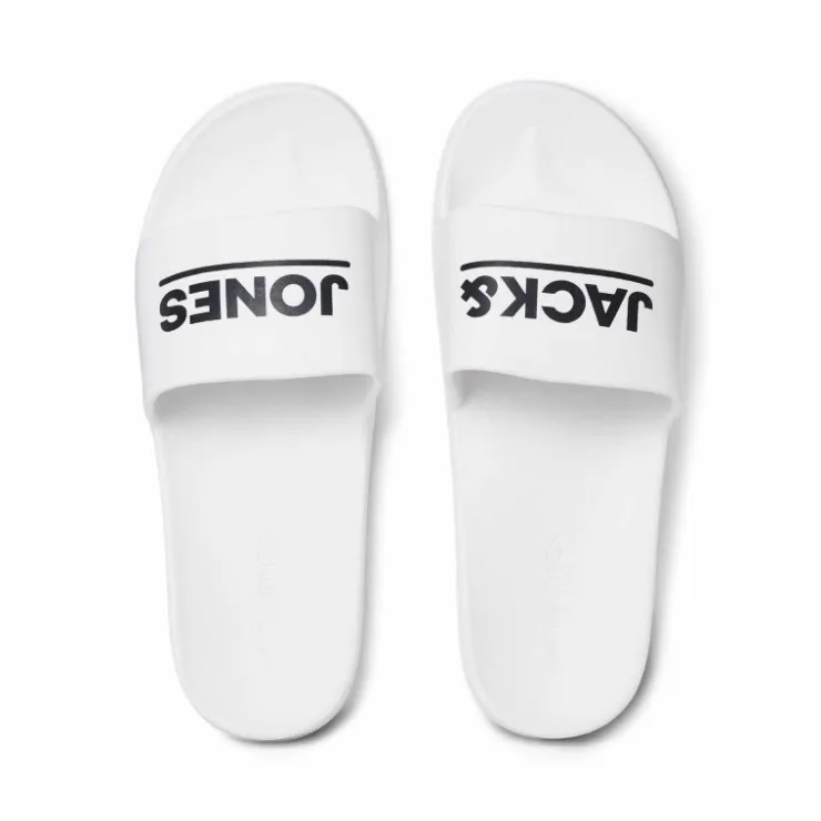 JACK & JONES Claquette/mules uni avec logo Homme BLANC Clearance