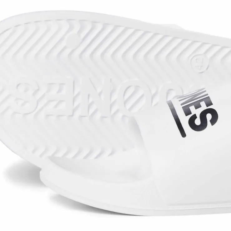 JACK & JONES Claquette/mules uni avec logo Homme BLANC Clearance