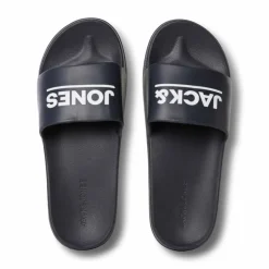 JACK & JONES Claquette/mules uni avec logo Homme GRIS FONCE Clearance