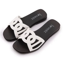 LOVETT Claquettes plates avec bride Femme BLANC Clearance