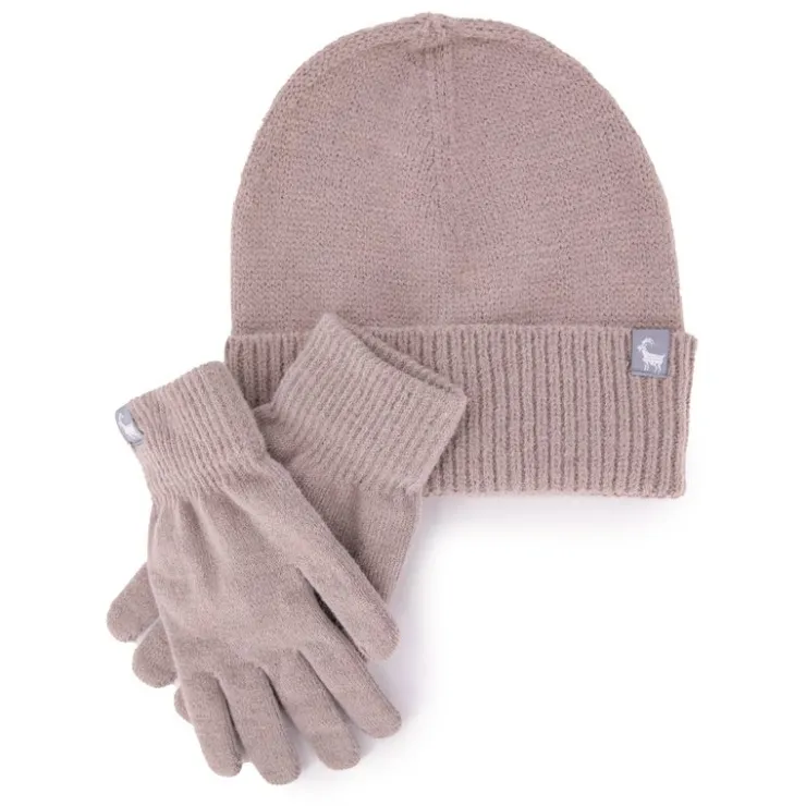 LA CASA DEL CACHEMIRE Coffret bonnet + gant assortis Femme BEIGE Discount