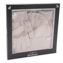 LA CASA DEL CACHEMIRE Coffret bonnet + gant assortis Femme BEIGE Discount