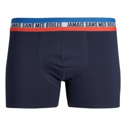 JACK & JONES Coffret cadeau boxers/chaussettes inscription coton stretch Homme BLEU FONCE