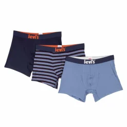 LEVI'S Coffret cadeau de 3 boxers en coton Homme BLEU FONCE Sale