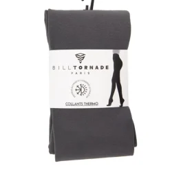 BILL TORNADE Collant thermo taille haute à enfiler Femme GRIS New