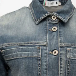 PLEASE Combipantalon en jean brut avec coeur à strass Femme BLEU Clearance