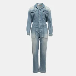 PLEASE Combipantalon jean denim délavé Femme BLEU Sale