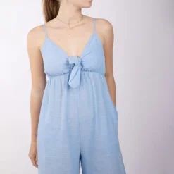 LA PETITE ETOILE Combipantalon stellia bleu ciel avec noeud Femme BLEU CLAIR New