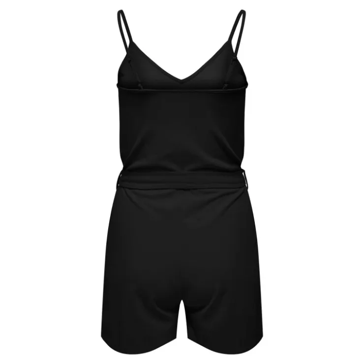 JDY Combishort col v bretelles réglables ceinture uni Femme NOIR Hot