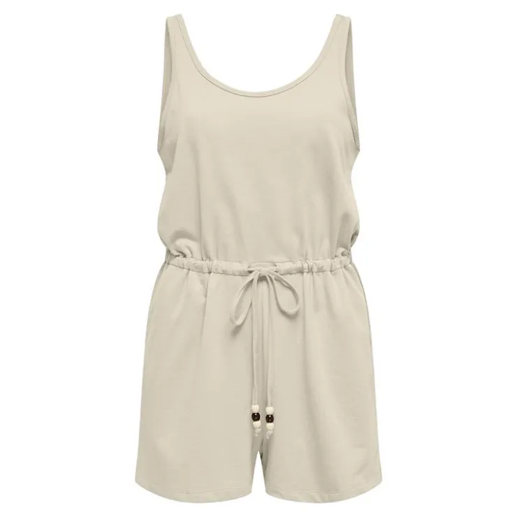 ONLY Combishort sans manches avec perles uni Femme BLANC ECRU Best