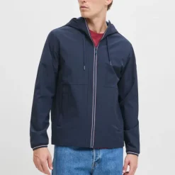 JACK & JONES Coupe-vent Brook avec zip à capuche Homme BLEU FONCE Discount