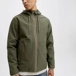 JACK & JONES Coupe-vent Brook avec zip à capuche Homme KAKI