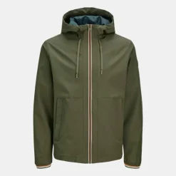 JACK & JONES Coupe-vent Brook avec zip à capuche Homme KAKI