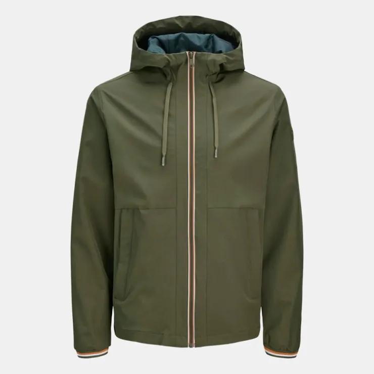 JACK & JONES Coupe-vent Brook avec zip à capuche Homme KAKI
