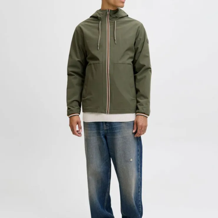 JACK & JONES Coupe-vent Brook avec zip à capuche Homme KAKI