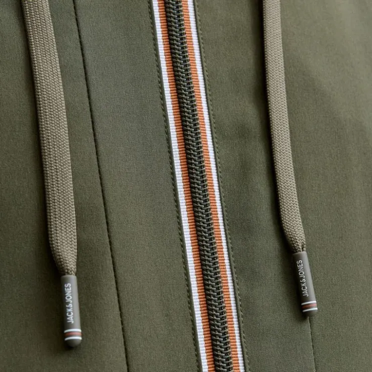 JACK & JONES Coupe-vent Brook avec zip à capuche Homme KAKI