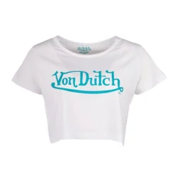 VON DUTCH Crop top logo poitrine Femme BLANC Hot