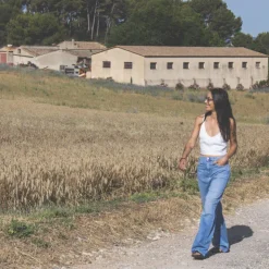 CALVIN KLEIN Crop top bretelles motif Femme BLANC Outlet