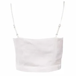 CALVIN KLEIN Crop top bretelles motif Femme BLANC Outlet