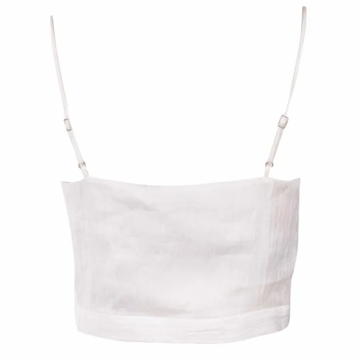 CALVIN KLEIN Crop top bretelles motif Femme BLANC Outlet