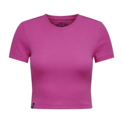 ONLY Crop top manches courtes uni Femme ROSE Discount