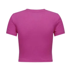 ONLY Crop top manches courtes uni Femme ROSE Discount