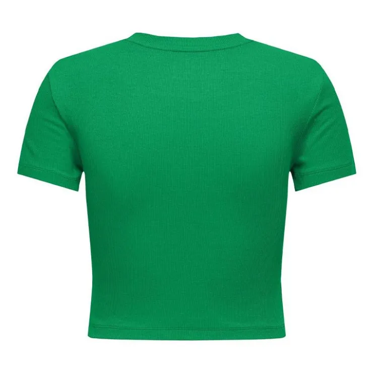 ONLY Crop top manches courtes uni Femme VERT Discount